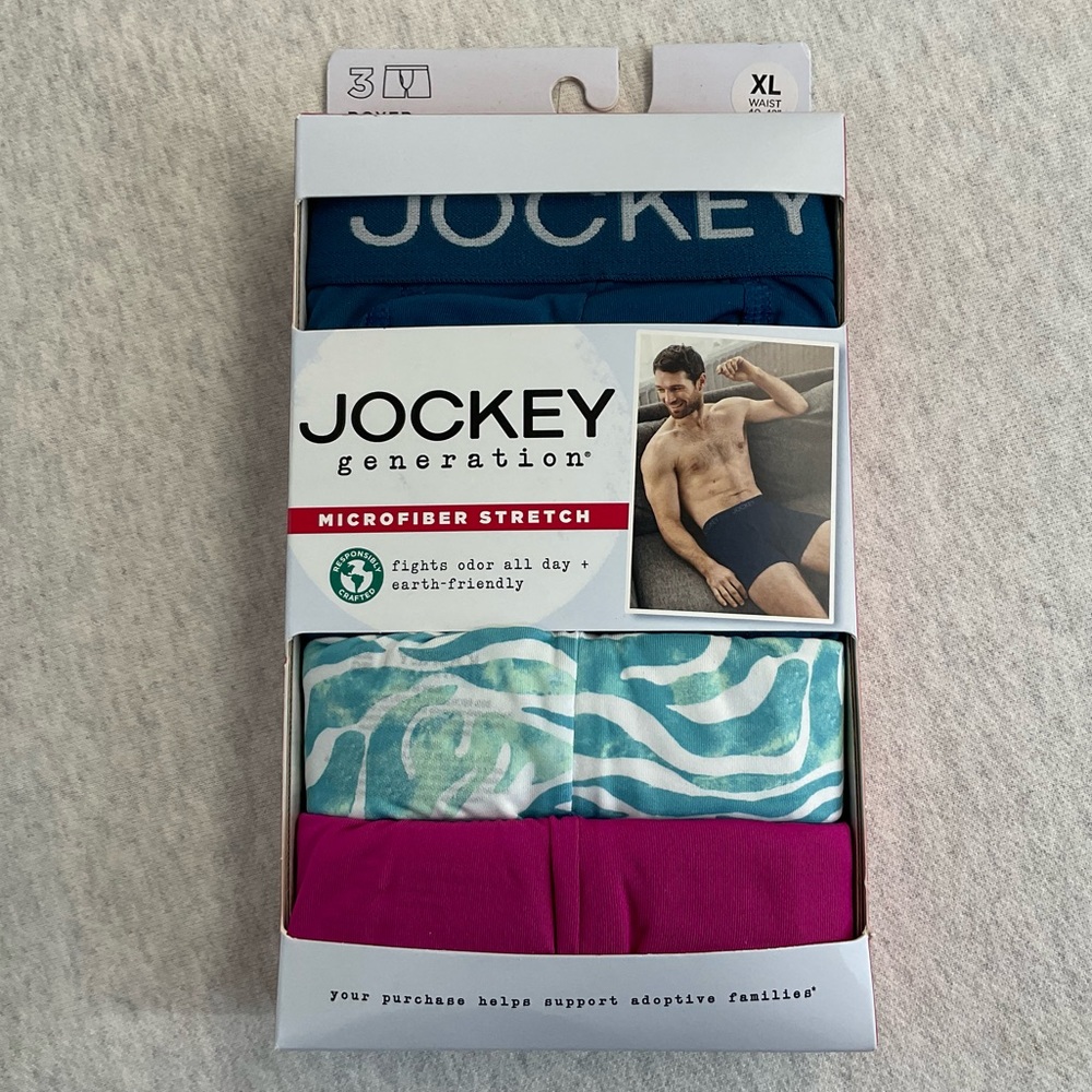 JOCKEY GENERATION MICROFIBER STRETCH FUNCTIONAL FLY MEN’S BOXER BRIEFS 3PACK XL